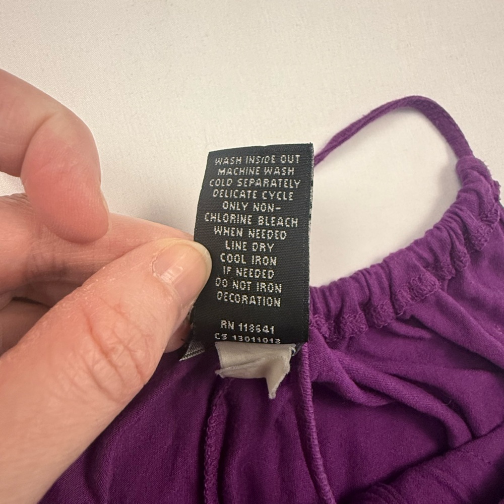 Lane Bryant Purple Maxi Dress Size 26/28 Sleeveless Stretch Empire Waist - Picture 7 of 8